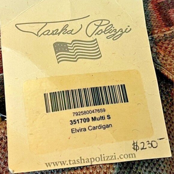 Tasha Polizzi Elvira Long Cardigan Tan Black Small NWT - Picture 8 of 9